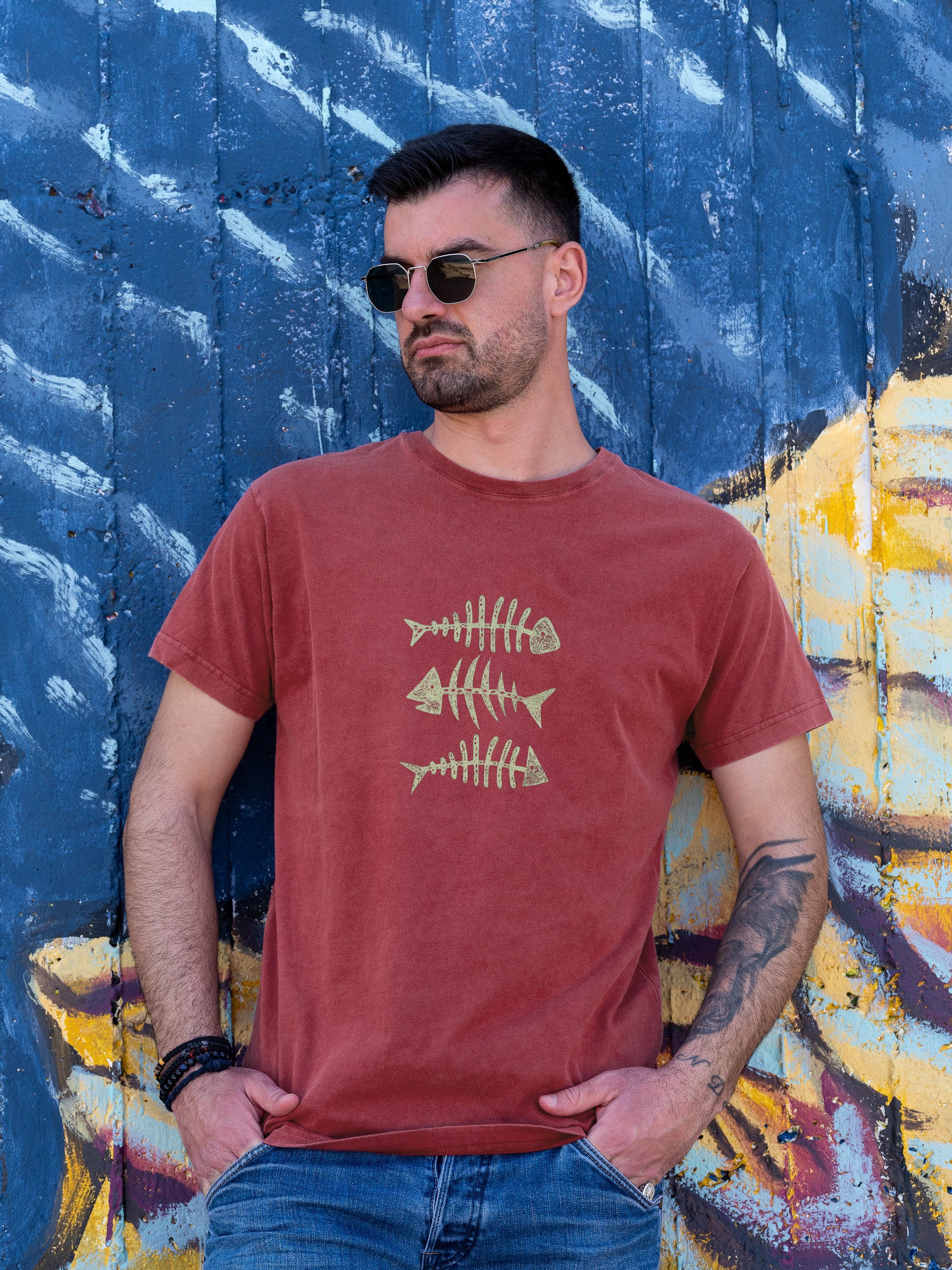 Fish Bones Trio - Stonewashed T-Shirts