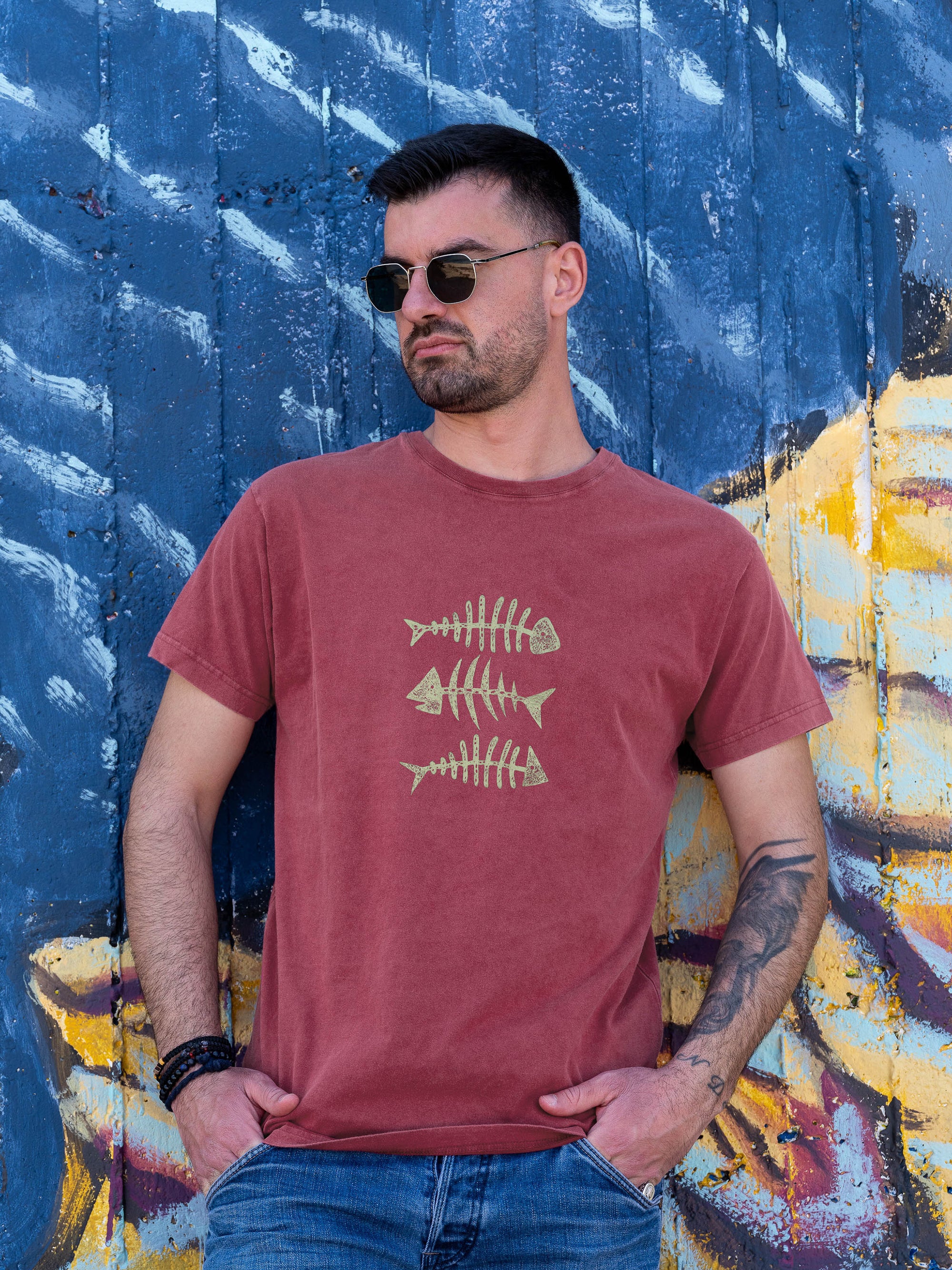 Fish Bones Trio - Stonewashed T-Shirts