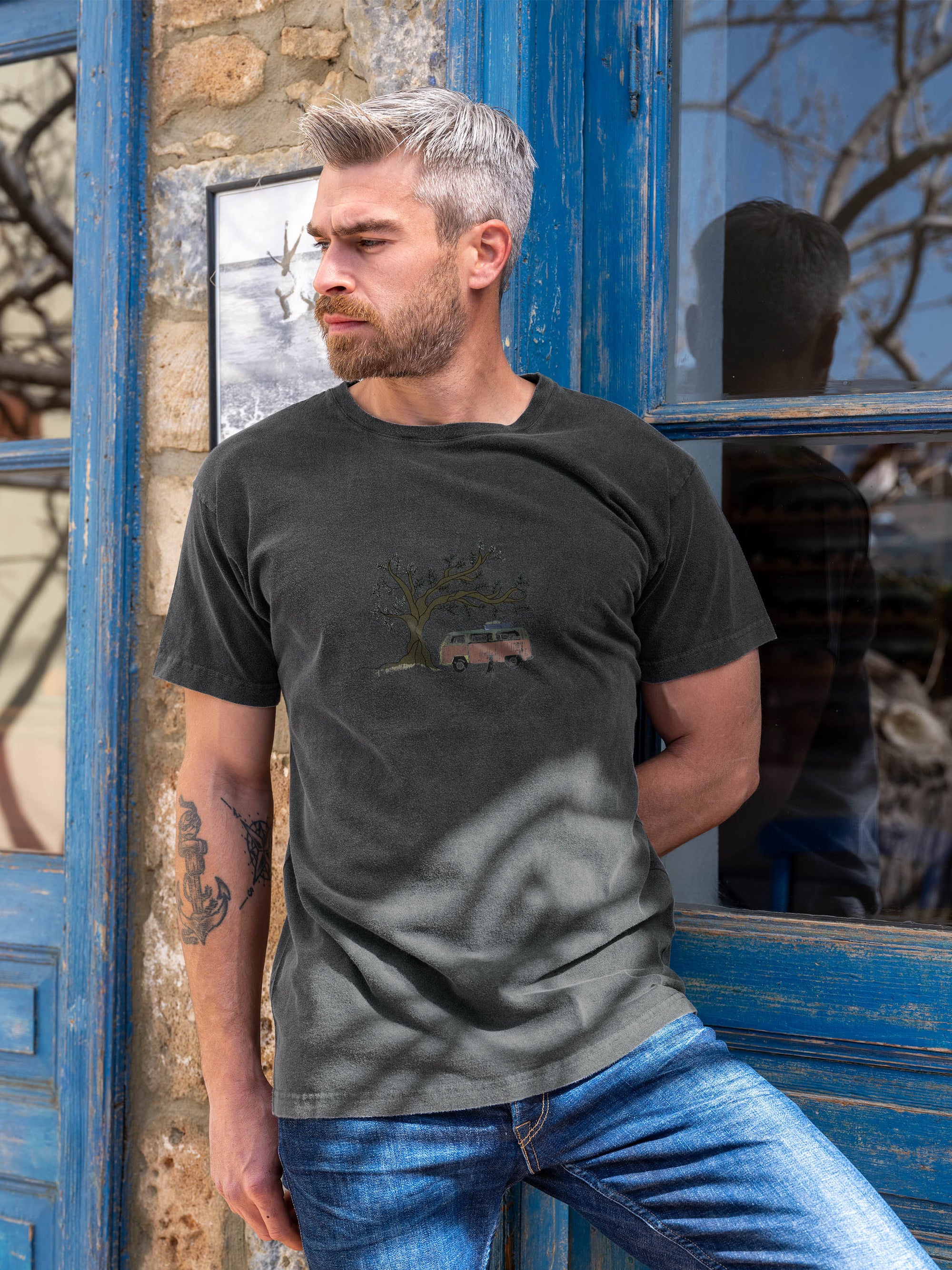 Olive Tree Camper - Stonewashed T-Shirts