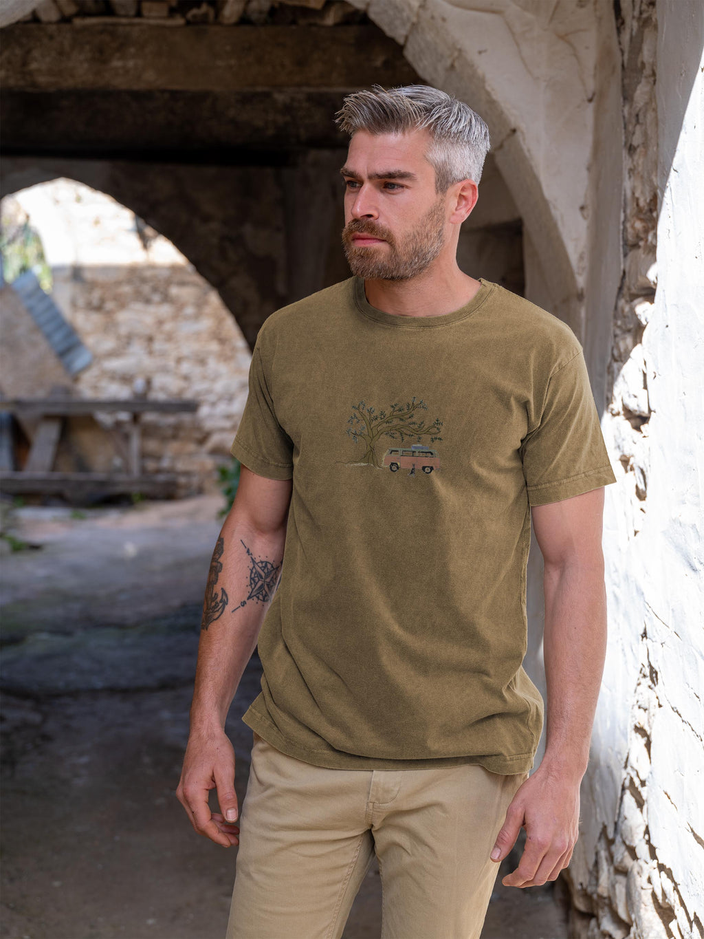 Olive Tree Camper - Stonewashed T-Shirts