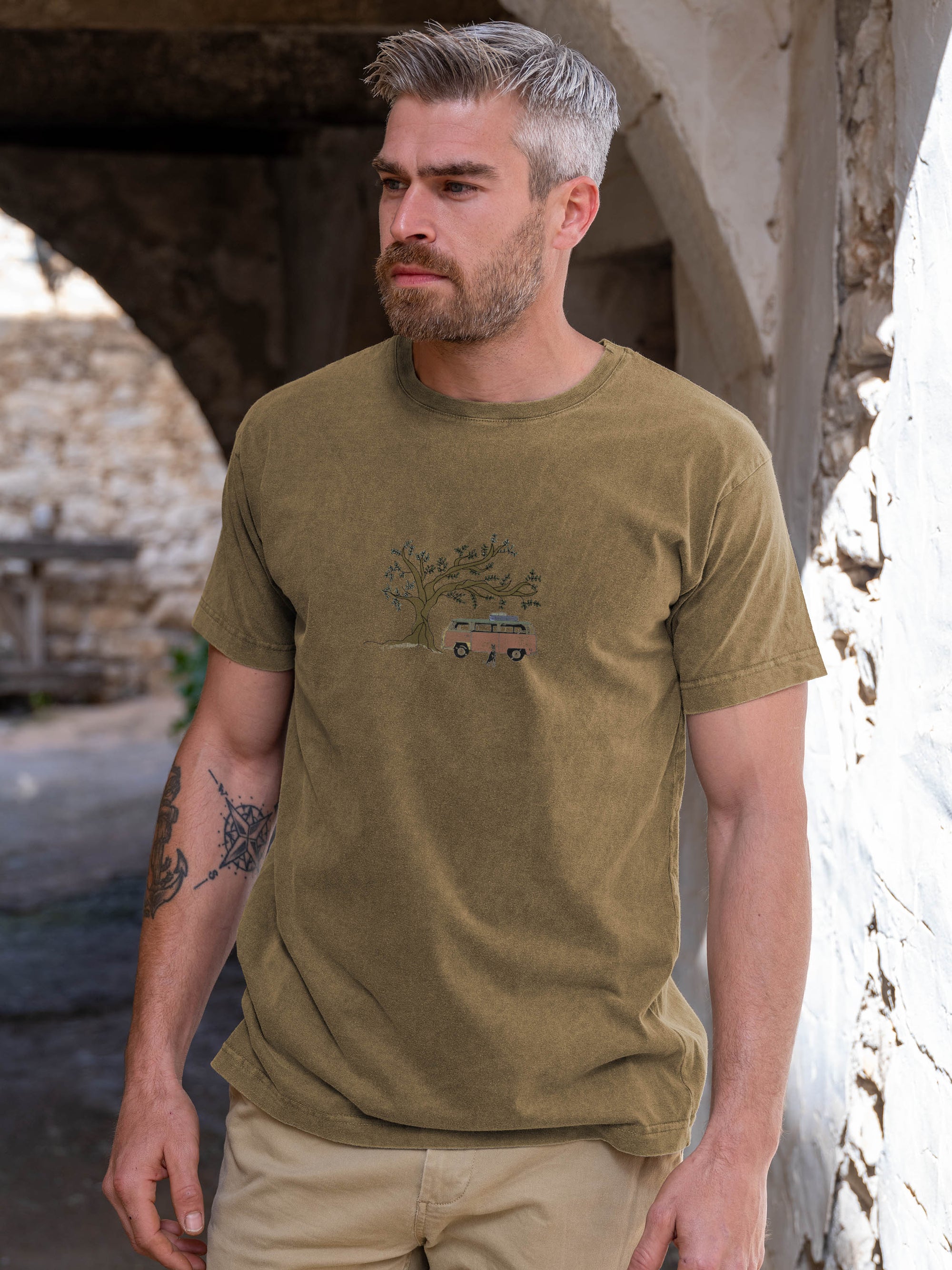 Olive Tree Camper - Stonewashed T-Shirts