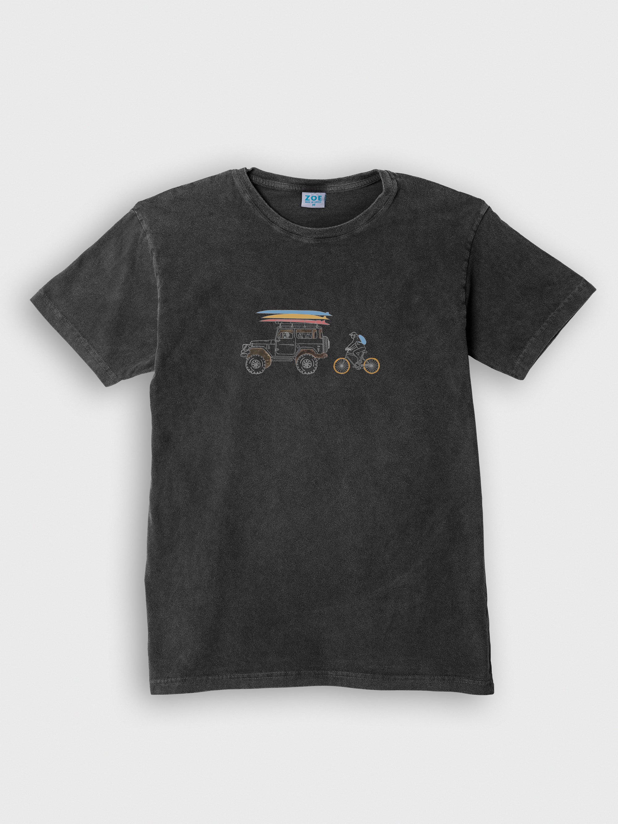 Surf Jeep & Cyclist - Stonewashed T-Shirts