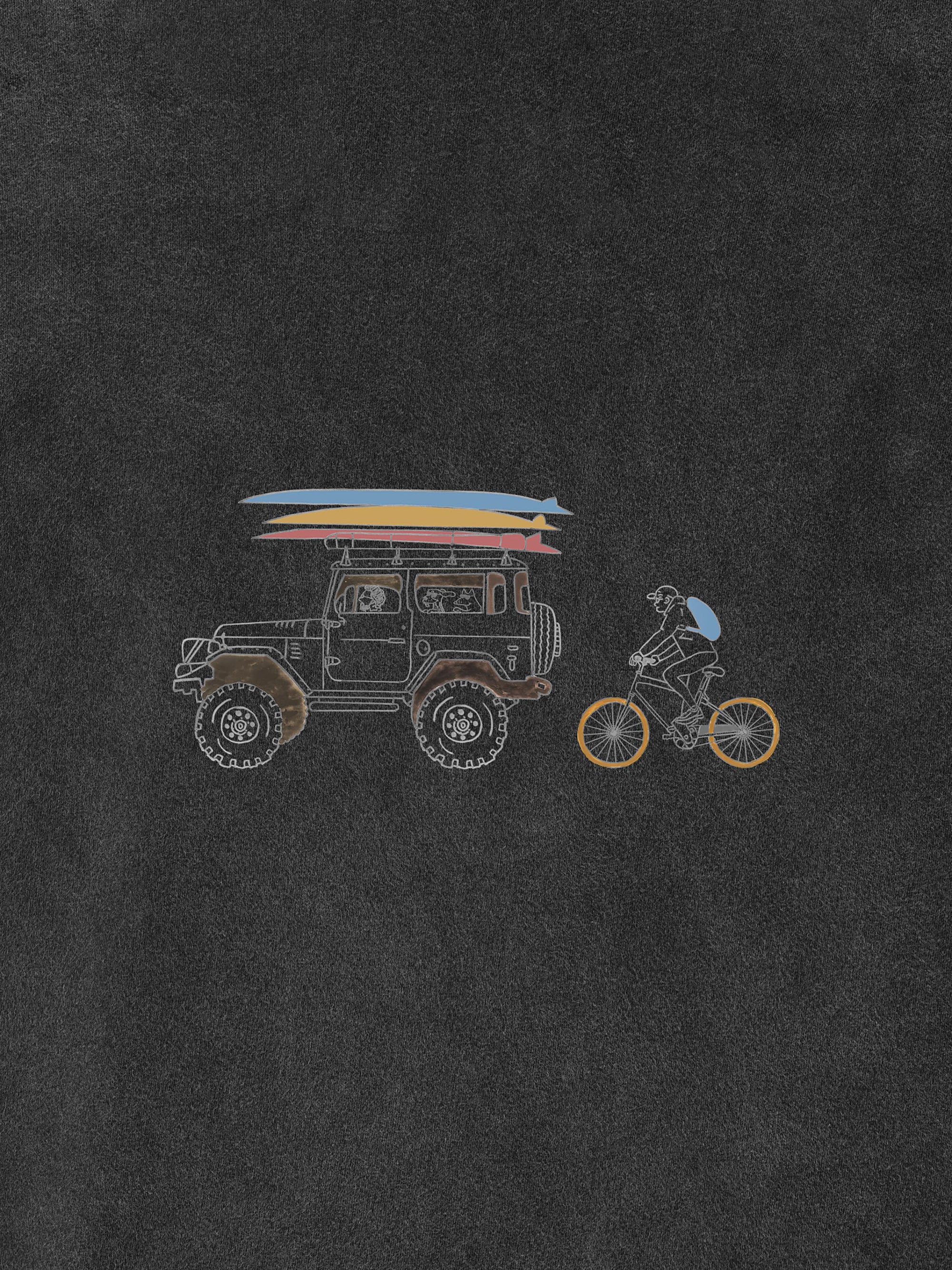 Surf Jeep & Cyclist - Stonewashed T-Shirts