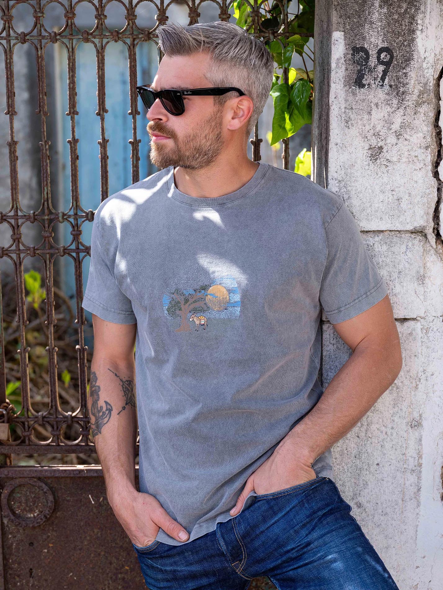 Moonlit Olive Grove - Stonewashed T-Shirts