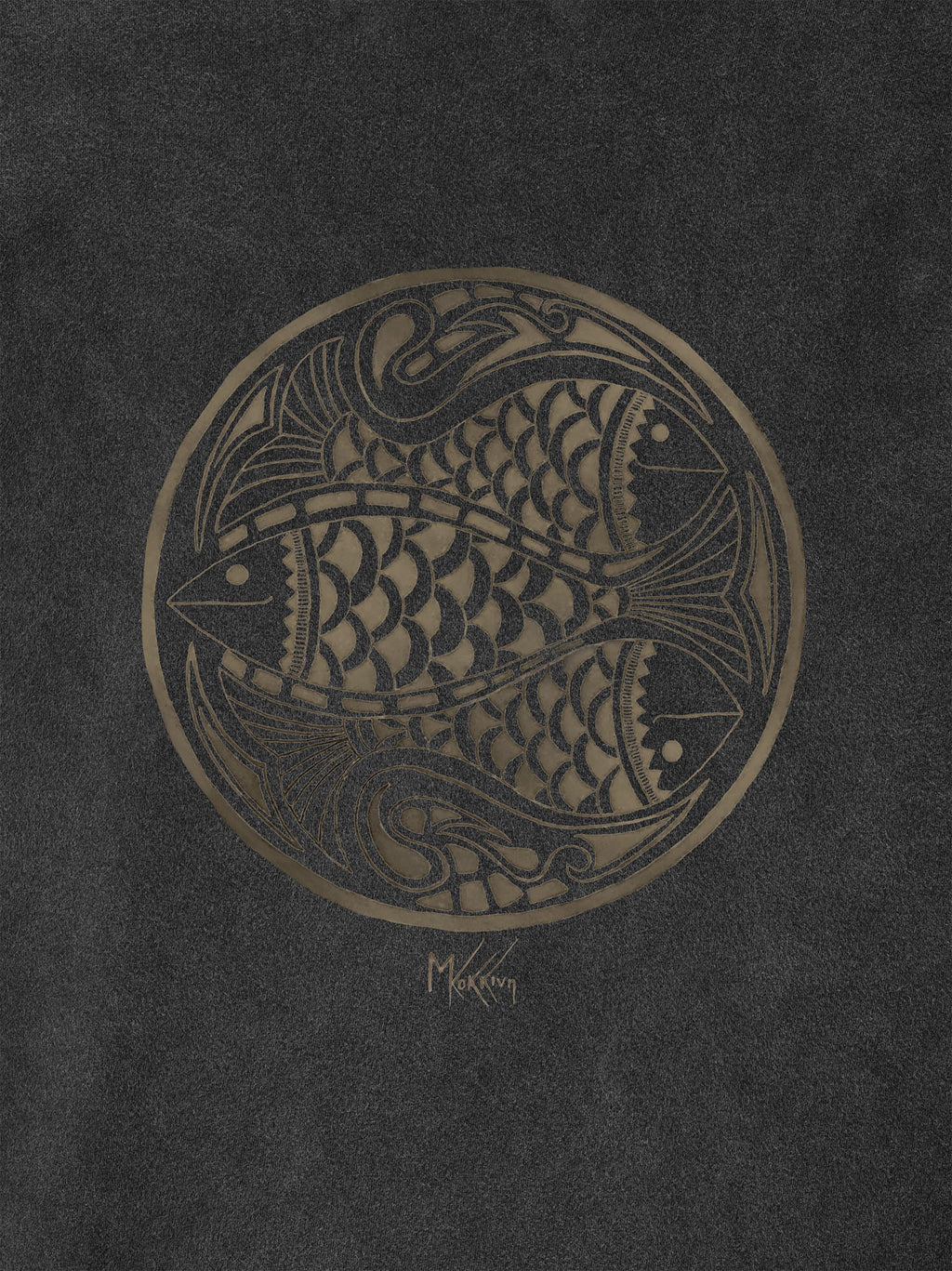 Maria Kokkini - Three Fish in Circle - Stonewashed T-Shirts