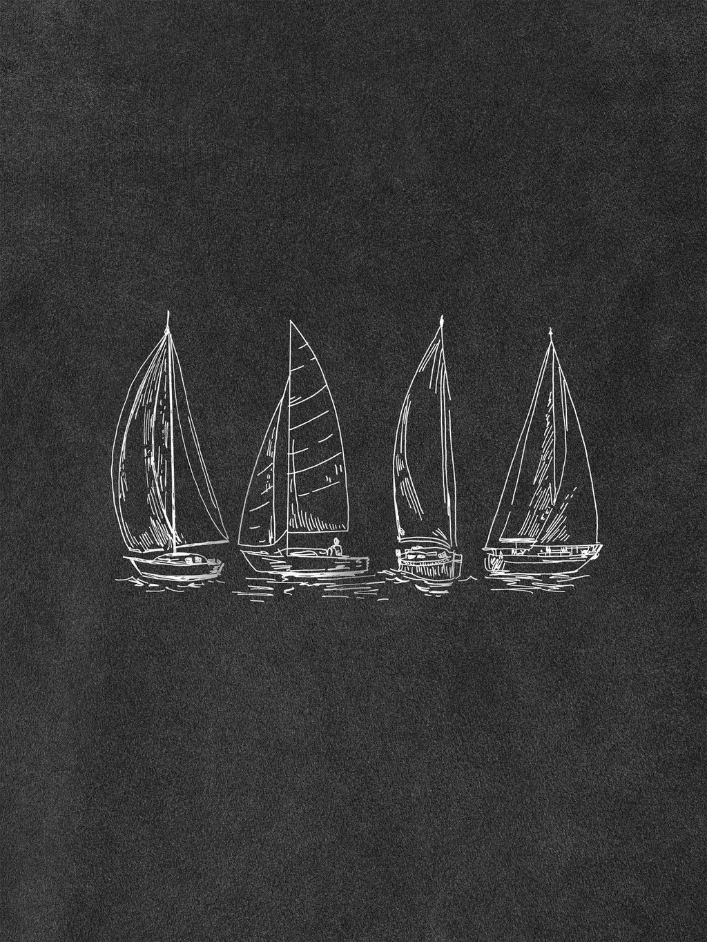 Outlines of sailing boats - Stonewashed T-Shirts
