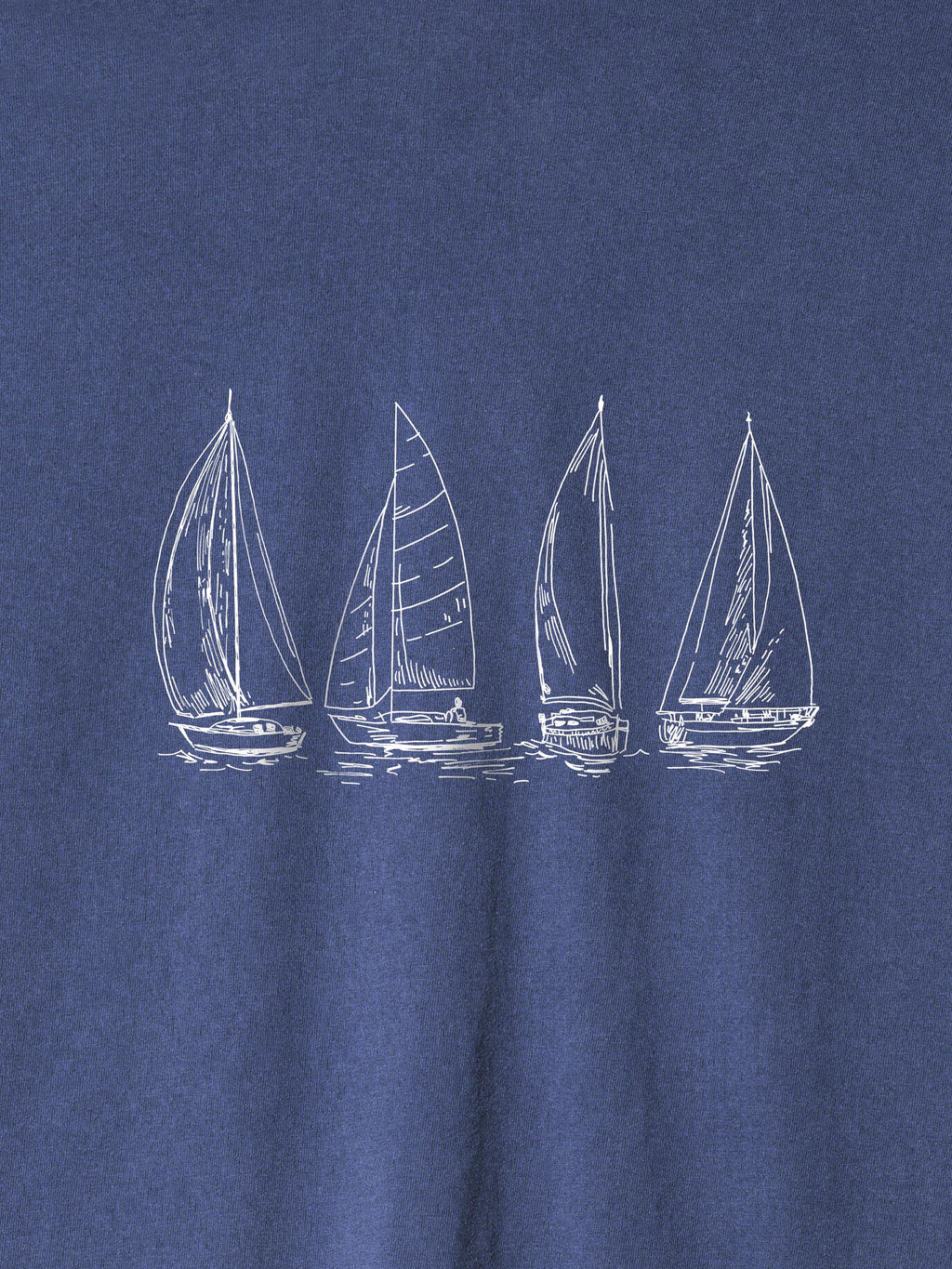 Outlines of sailing boats - Stonewashed T-Shirts