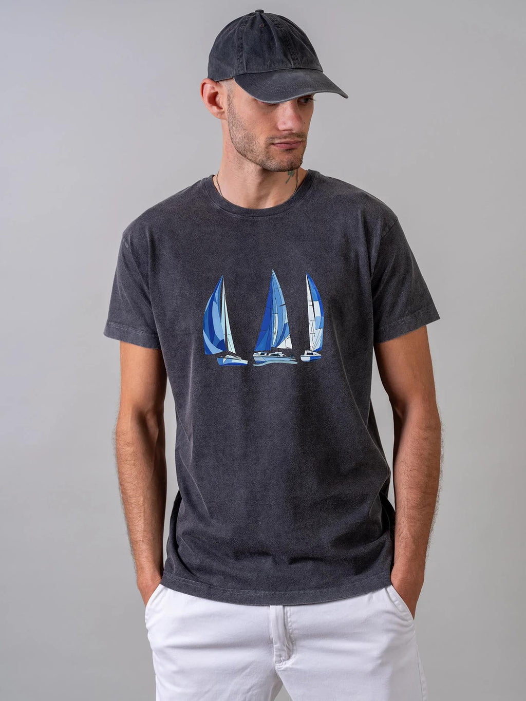Greek sailing boats - Stonewashed T-Shirts