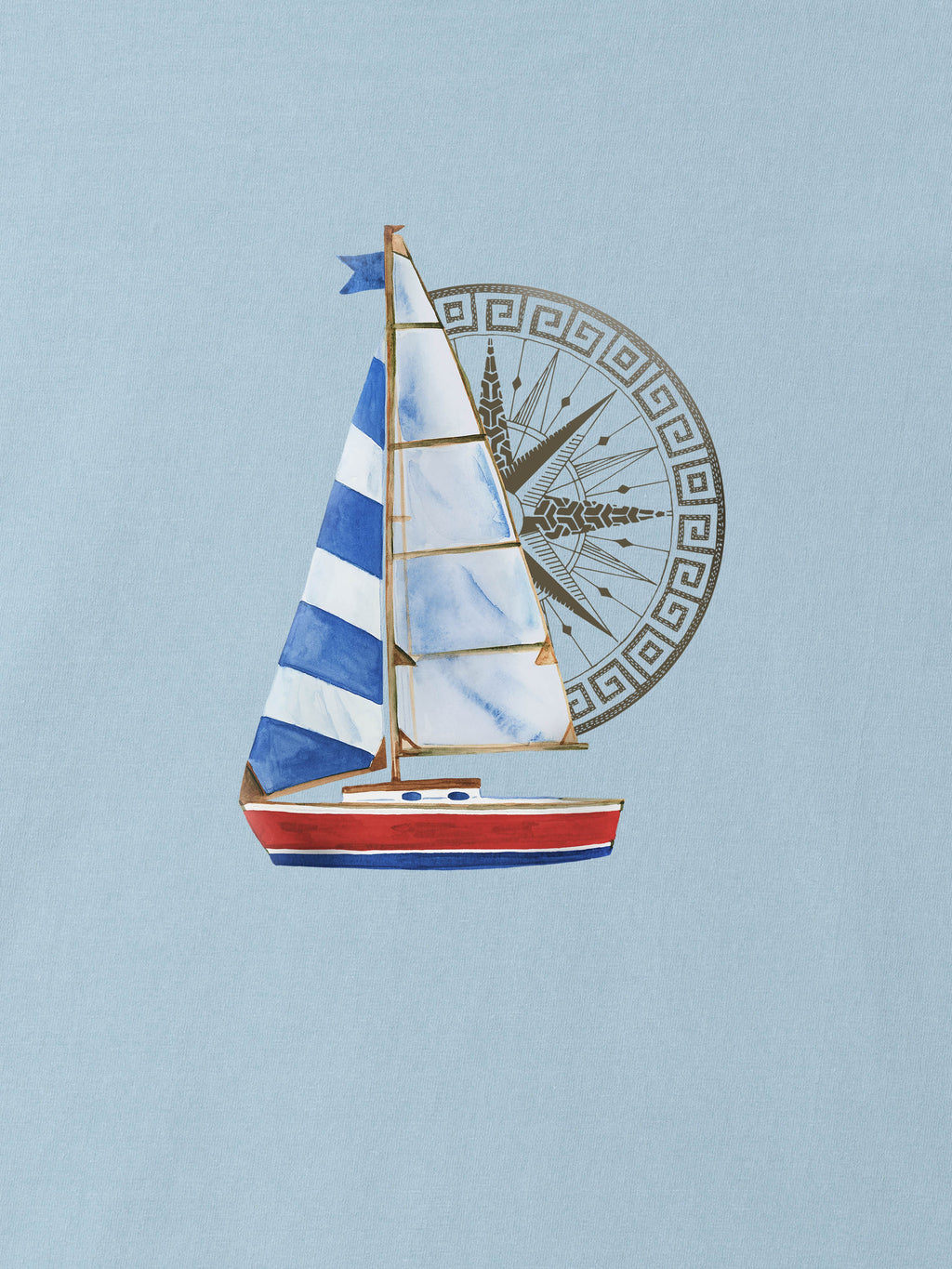 Sailing boat & Compass - Stonewashed T-Shirts