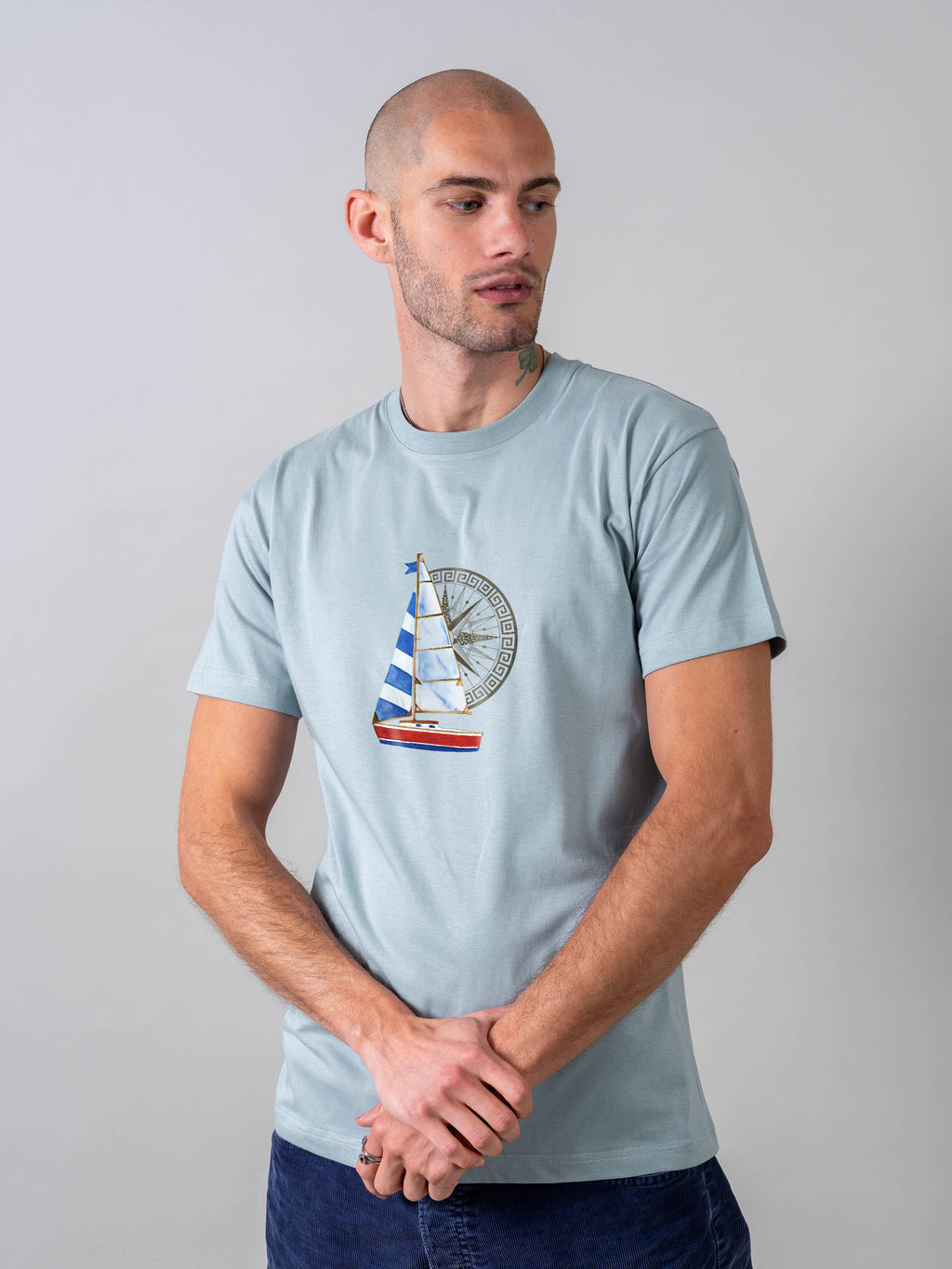 Sailing boat & Compass - Stonewashed T-Shirts