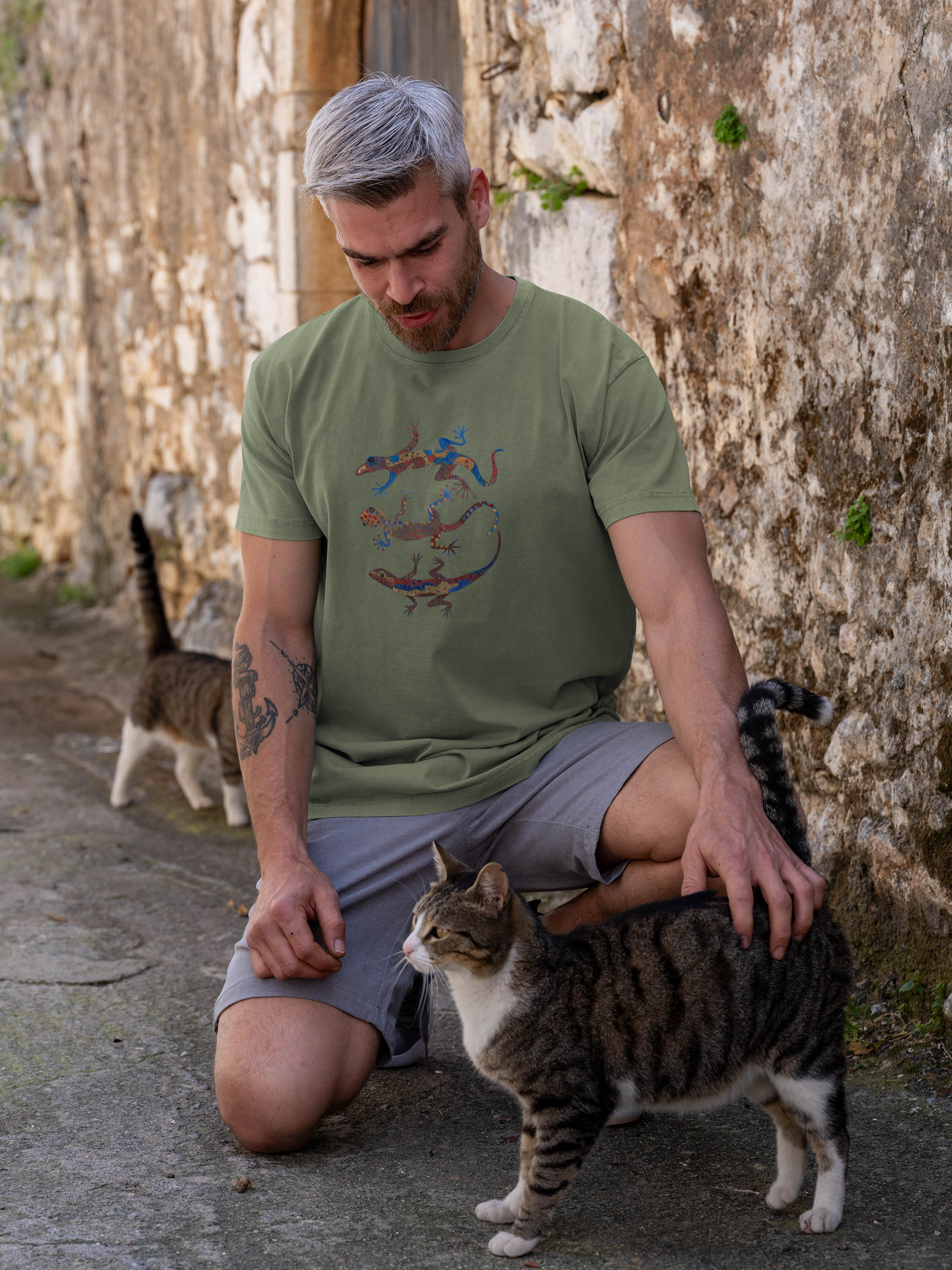 Aegean lizards - Stonewashed T-Shirts