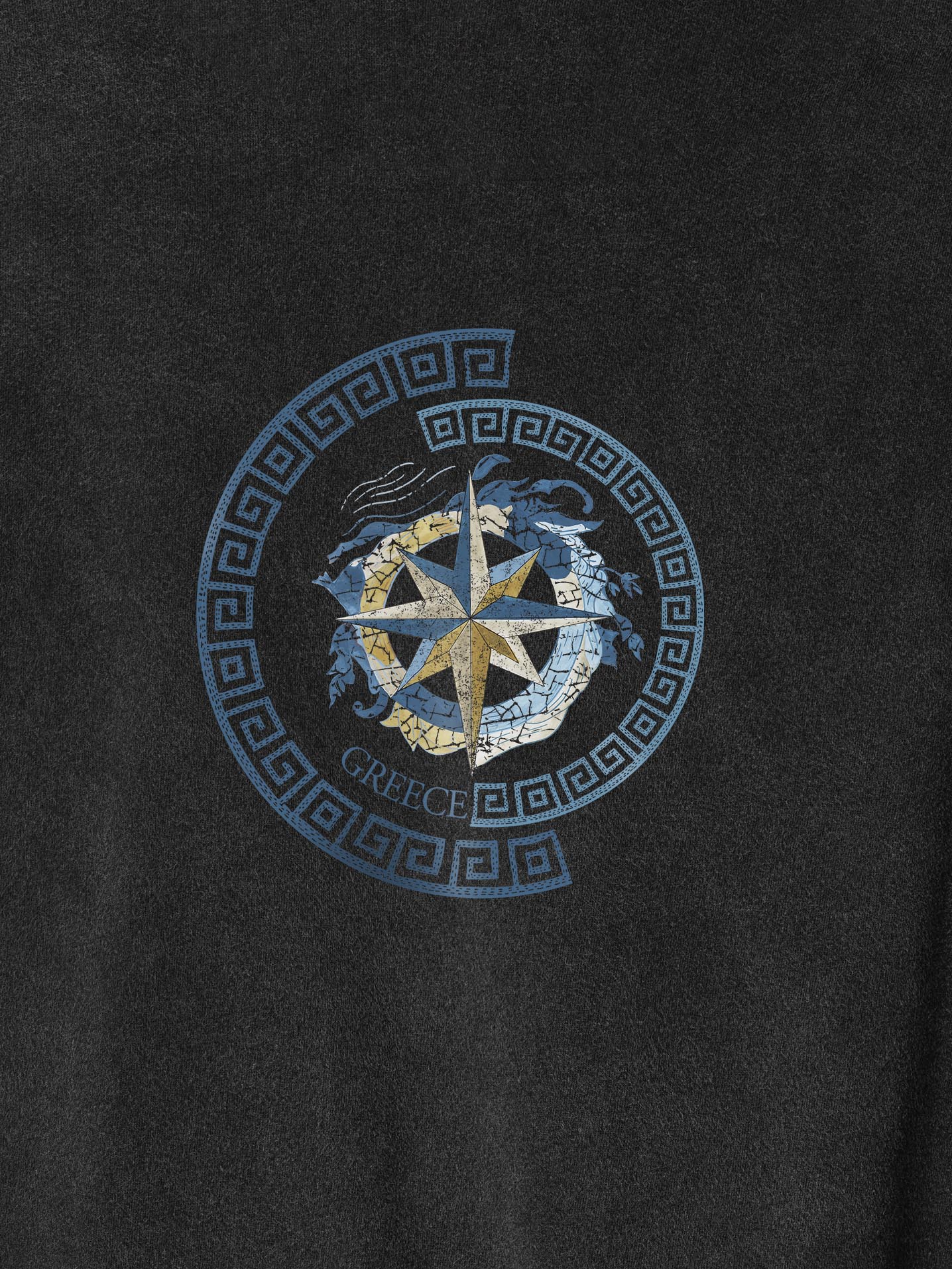 Greek Compass and key pattern - Stonewashed T-Shirts
