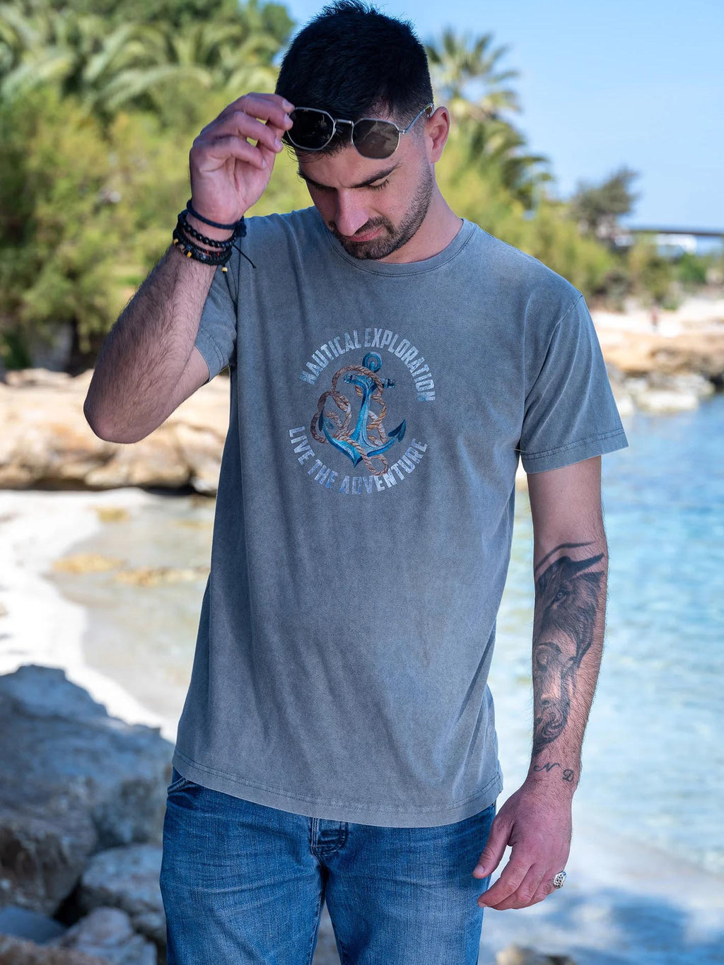 Nautical Exploration Anchor - Stonewashed T-Shirts