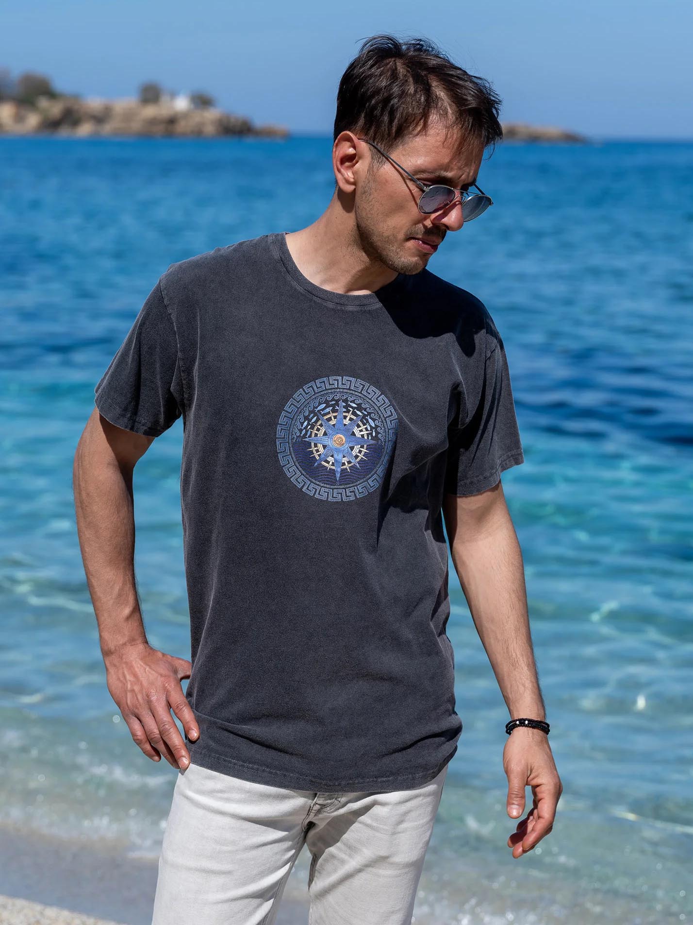 Aegean Star Compass - Stonewashed T-Shirts