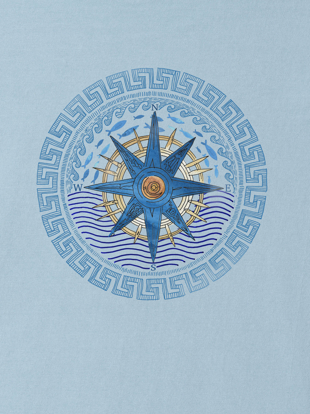 Aegean Star Compass - Stonewashed T-Shirts
