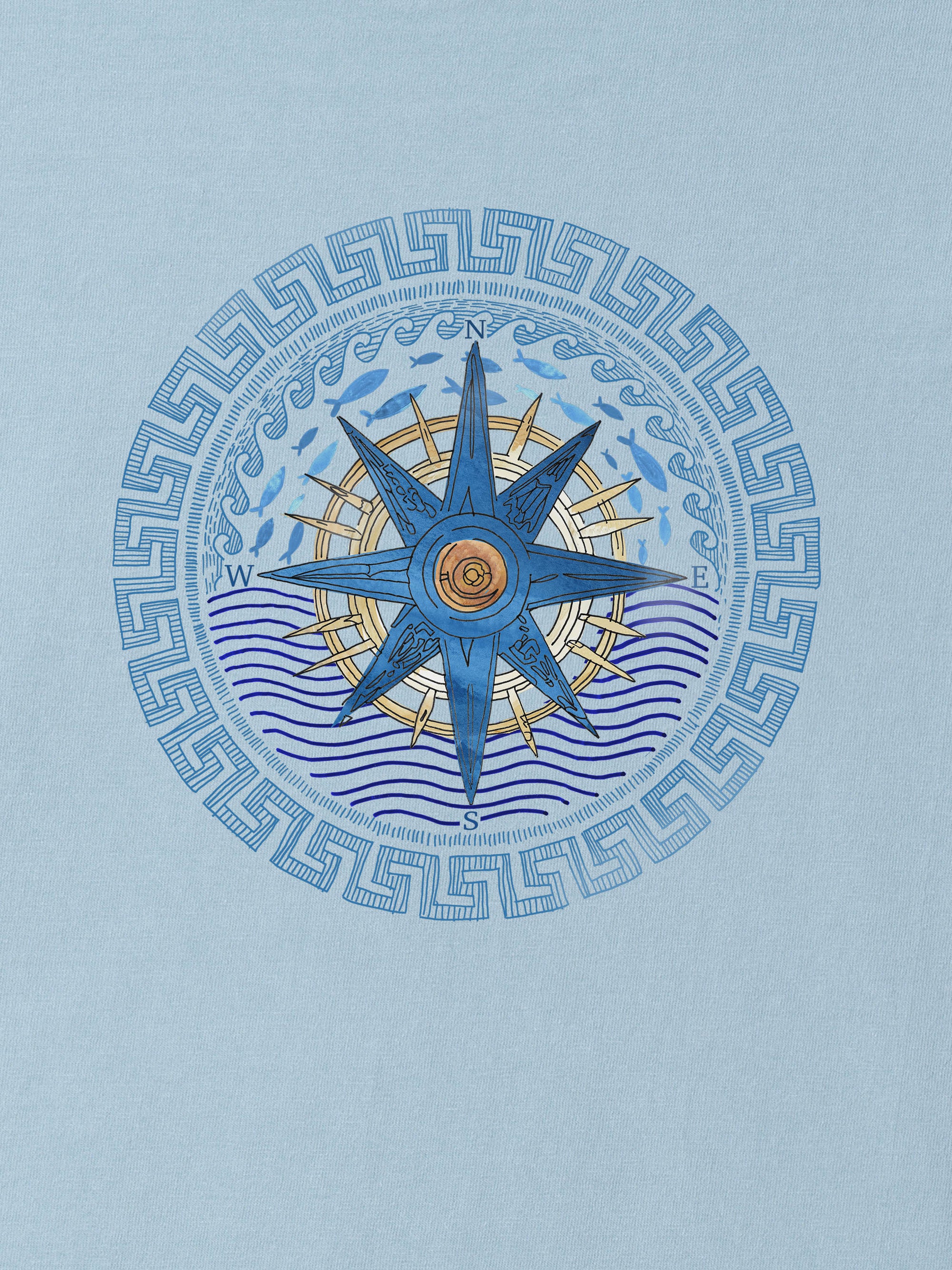 Aegean Star Compass - Stonewashed T-Shirts