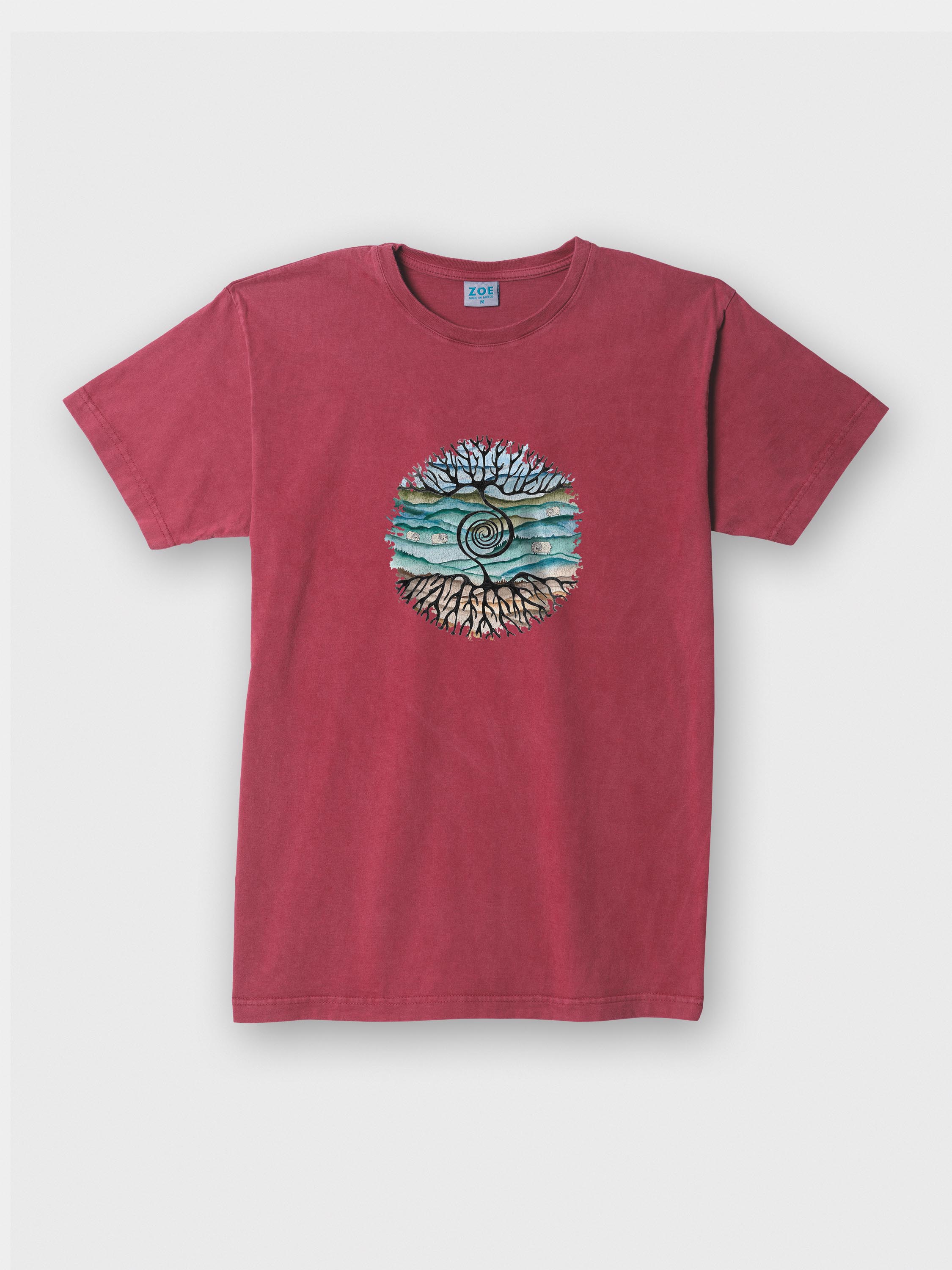 Tree rooted in Cretan landscape - Stonewashed T-Shirts