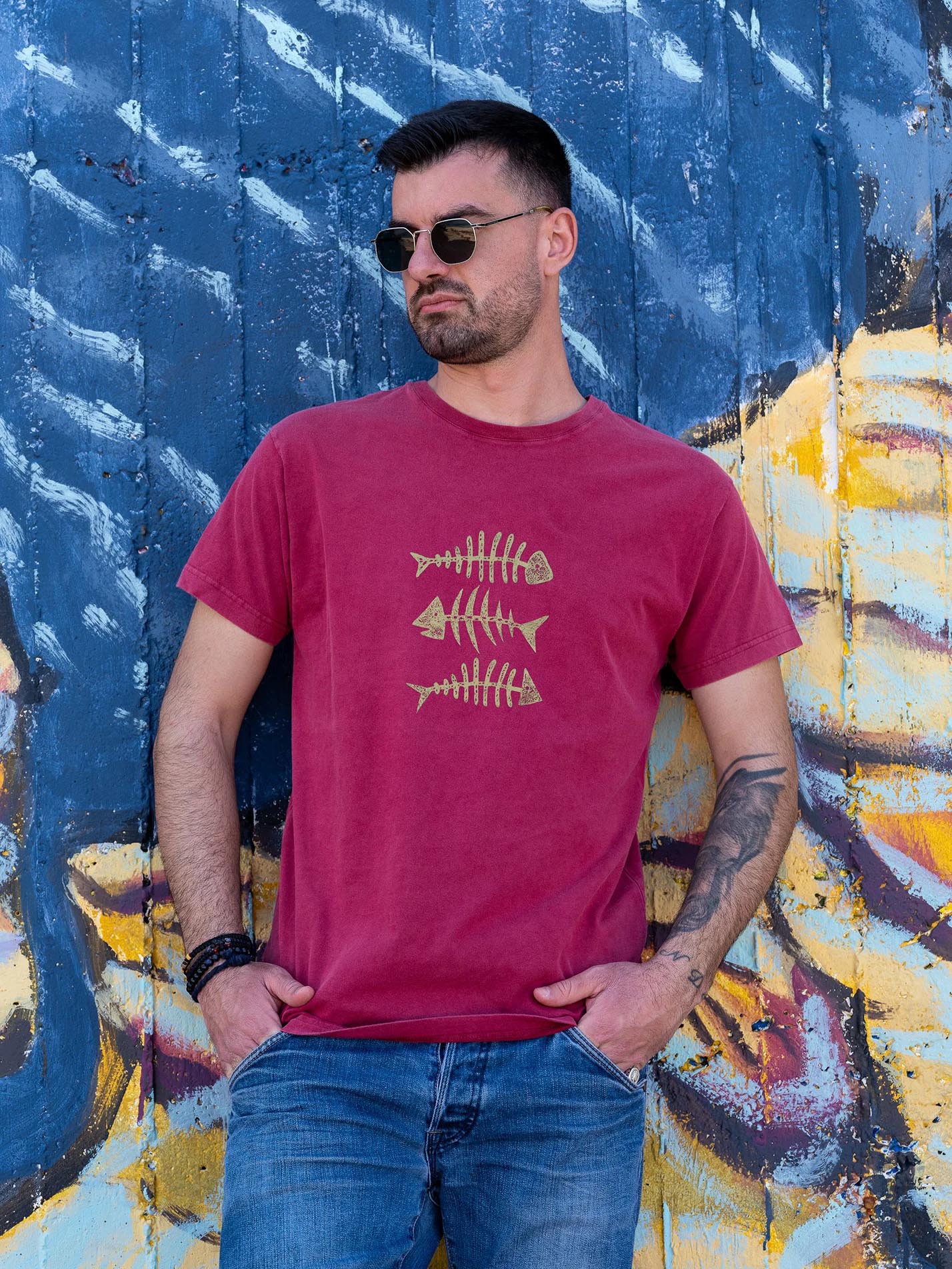 Fish Bones Trio - Stonewashed T-Shirts