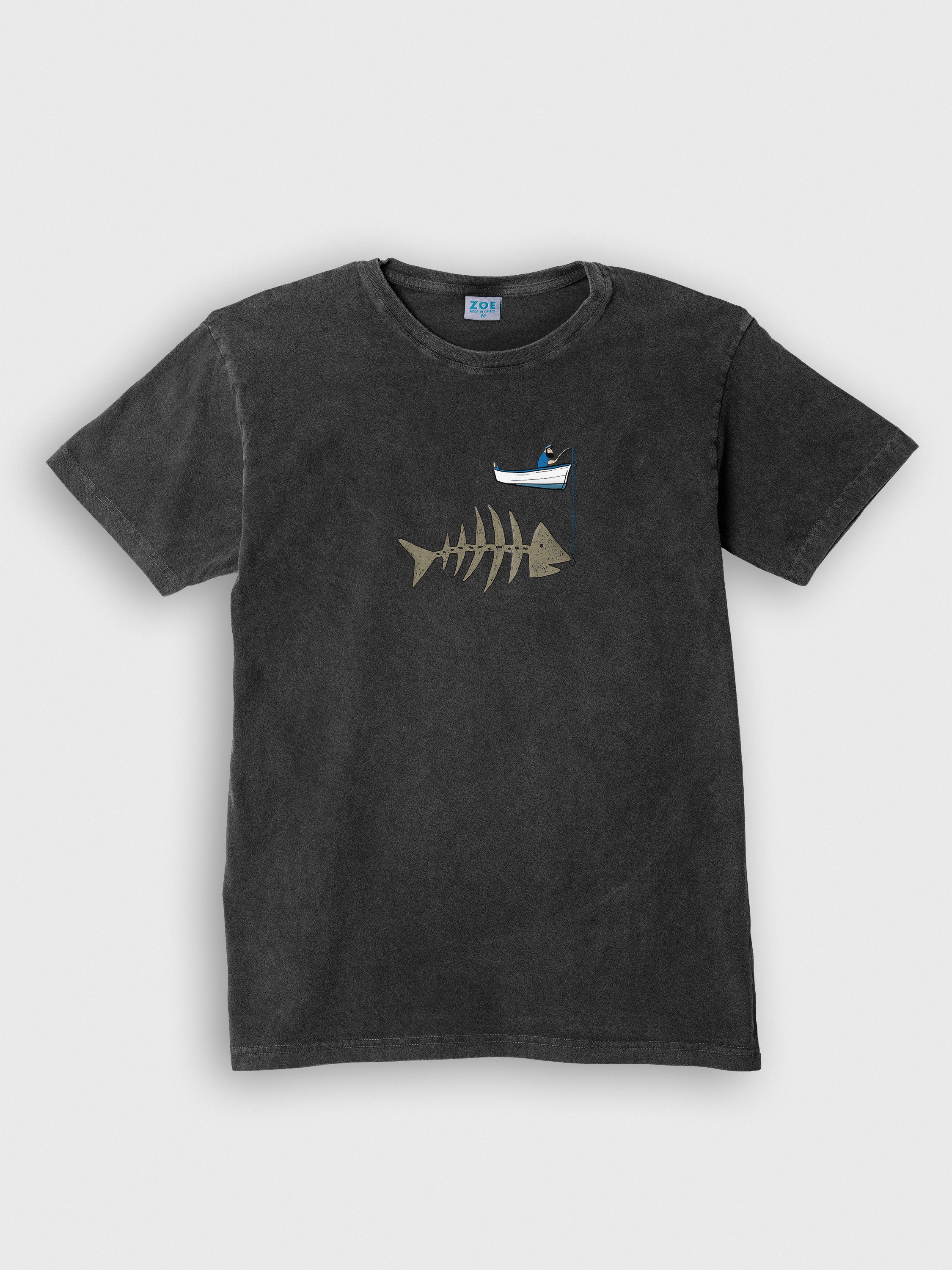 Fishing boat & Fishbone - Stonewashed T-Shirts