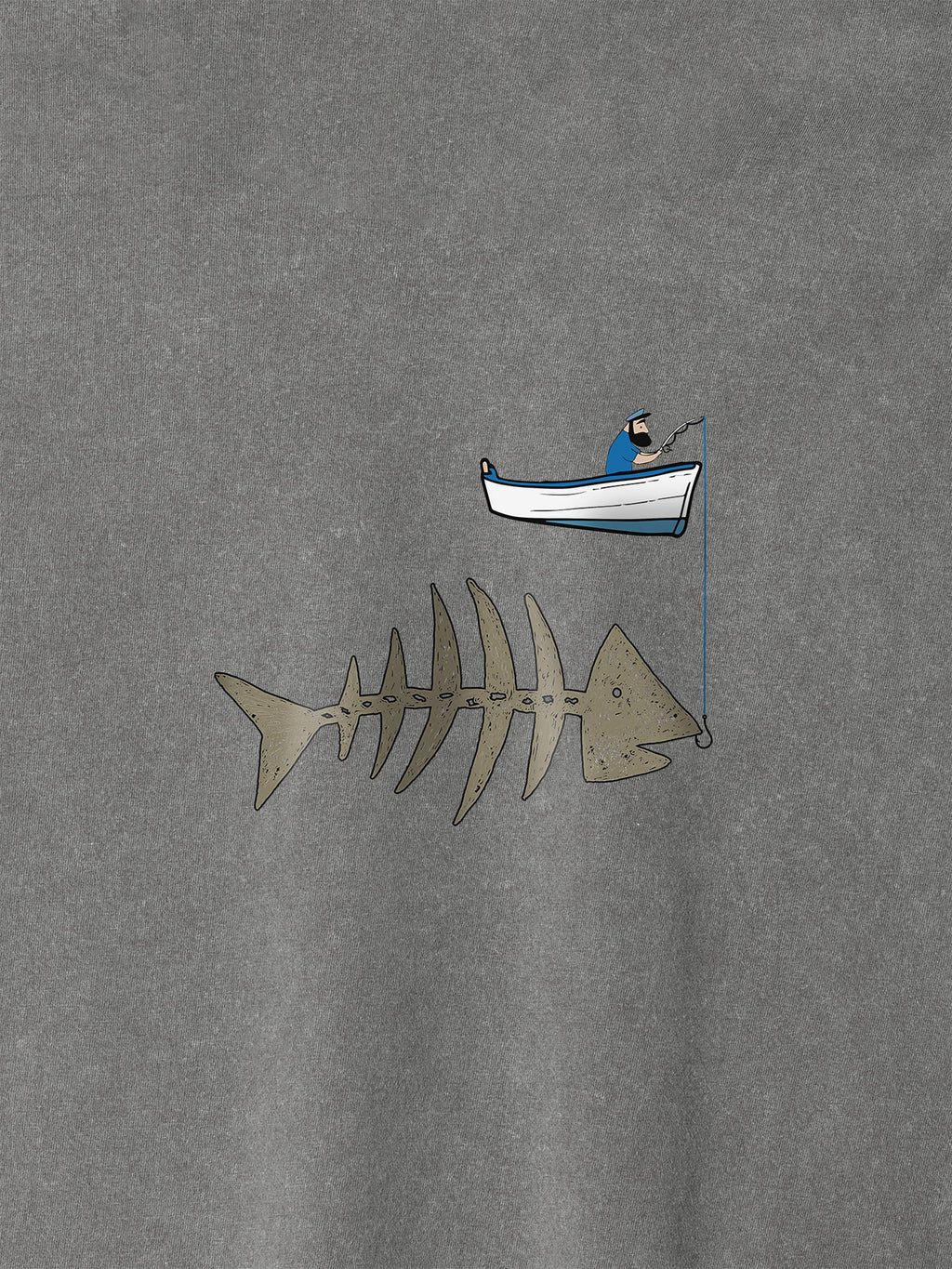 Fishing boat & Fishbone - Stonewashed T-Shirts