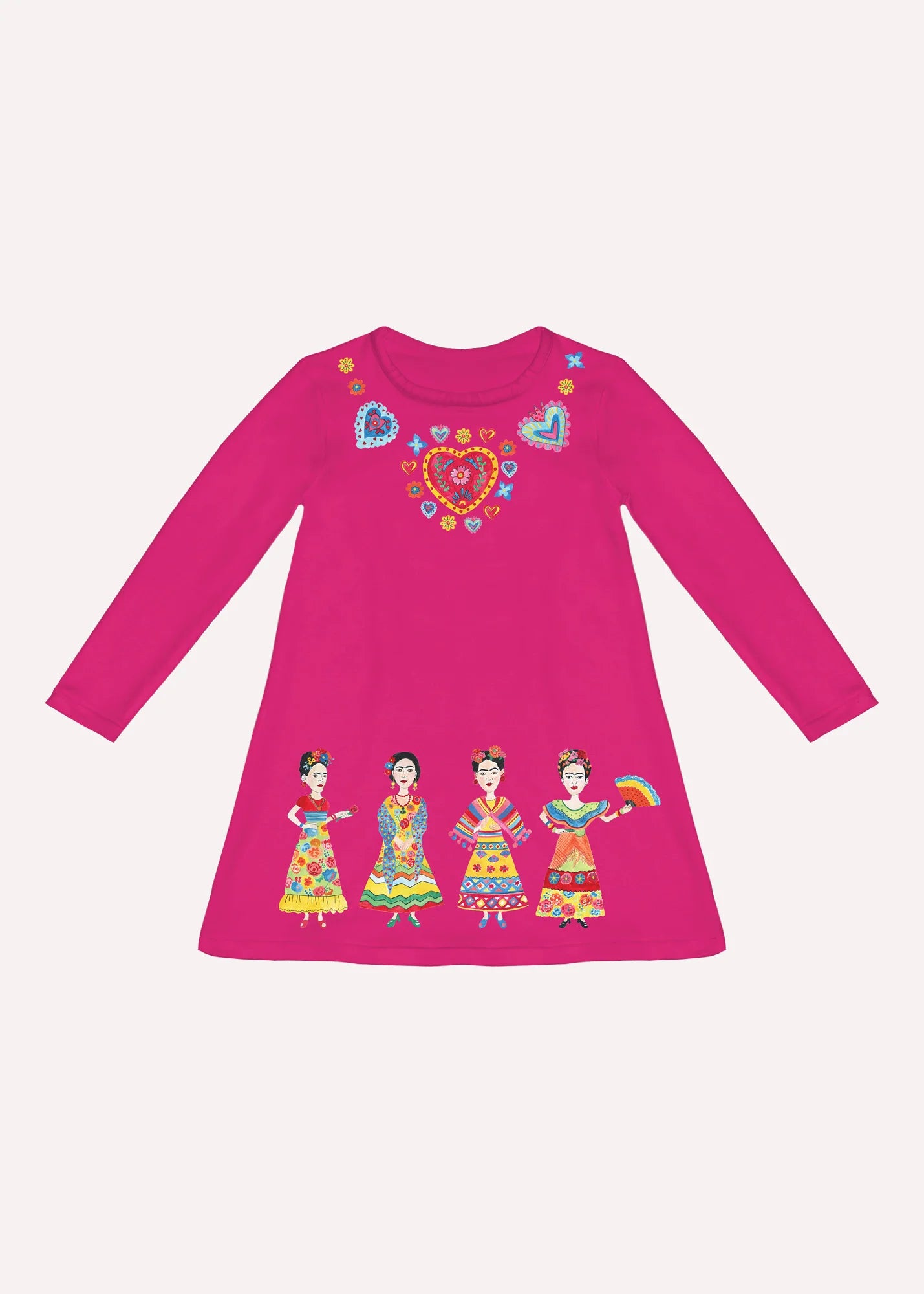 Frida Collage - Long Sleeve Dresses