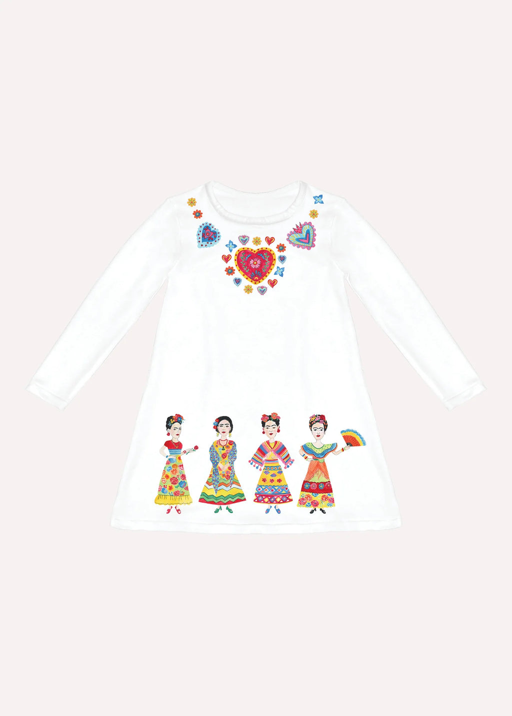 Frida Collage - Long Sleeve Dresses