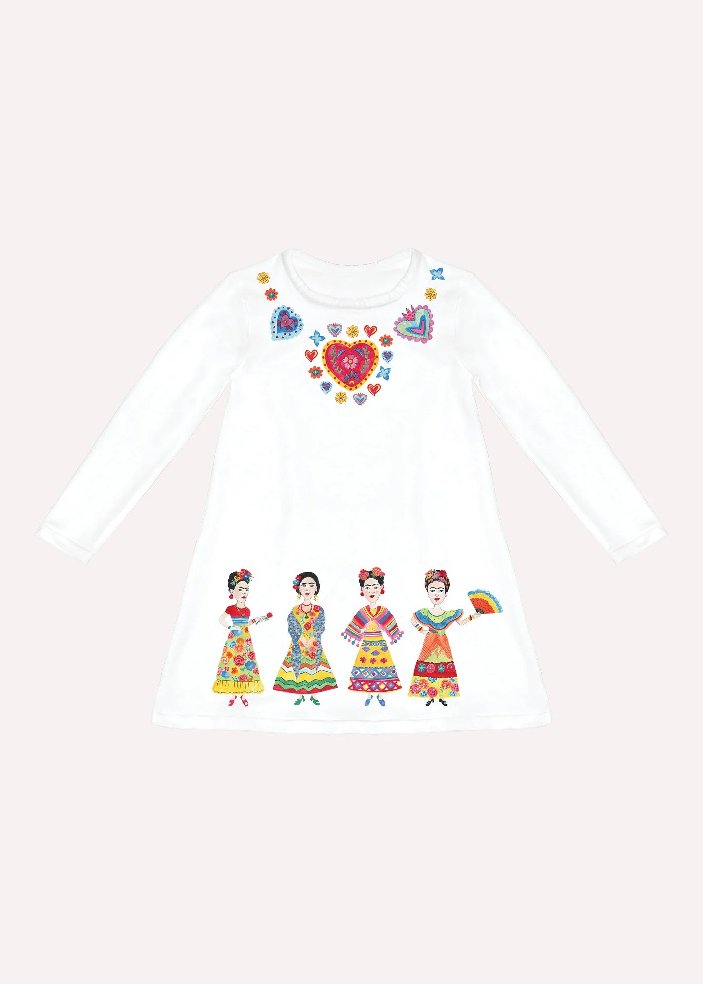 Frida Collage - Long Sleeve Dresses